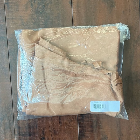 Stateside Viscose Satin Jumpsuit in Cafe - Picture 5 of 5